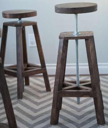 Industrial Adjustable Bolt Bar Stool